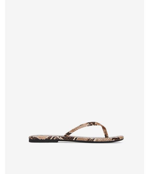 Express Womens Snakeskin Printed Flip Flops