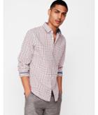 Express Mens Slim Soft Wash Plaid Button-down
