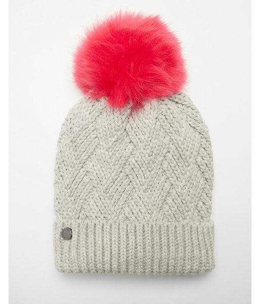 Express Womens Diamond Stitch Pom Beanie