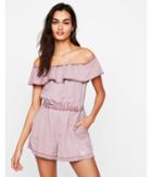 Express Womens Off The Shoulder Cut-out Romper