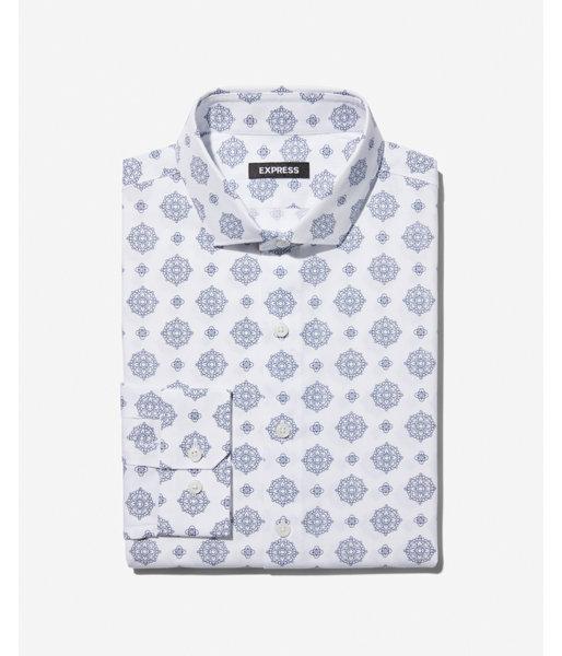 Express Mens Slim Geometric Dress