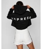 Express Womens Express Logo Cropped Hoodie