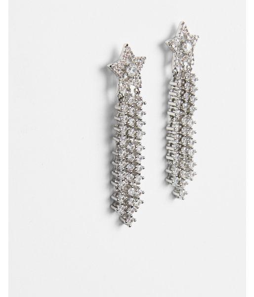 Express Womens Shooting Star Fringe Drop Earrings