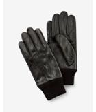 Express Mens Leather And Knit Cuff Glove