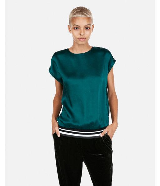 Express Womens Ribbed Trim Dolman Tee