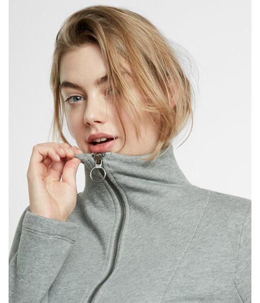 Express Gray Zip Front High Neck Jacket