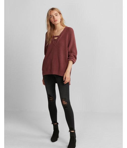 Express Womens Deep V-neck Bar Tunic