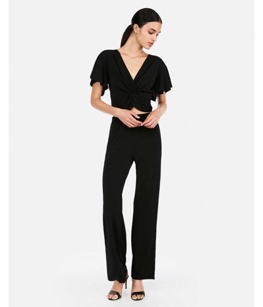 Express Womens Express One Eleven Solid Twist Front Top