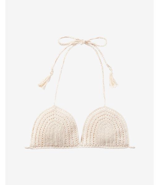 Express Solid Crochet Adjustable Triangle Bikini