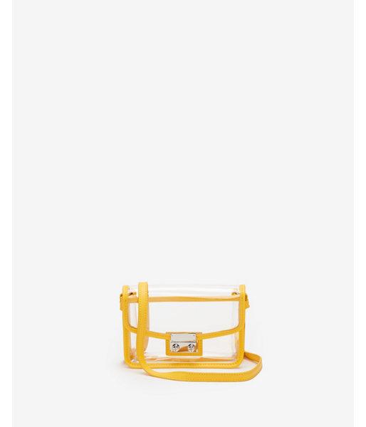 Express Womens Yellow Trim Clear Event Bag