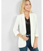 Express Womens Cuffed Sleeve Soft Crepe Boyfriend Jacket