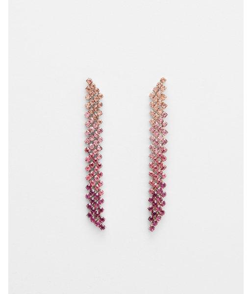 Express Womens Linear Ombre Stone Post Back Earrings