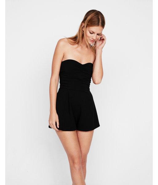 Express Womens Strapless Twist Front Romper