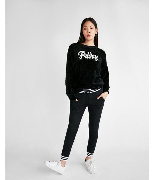 Express Womens Fuzzy Friday Pullover