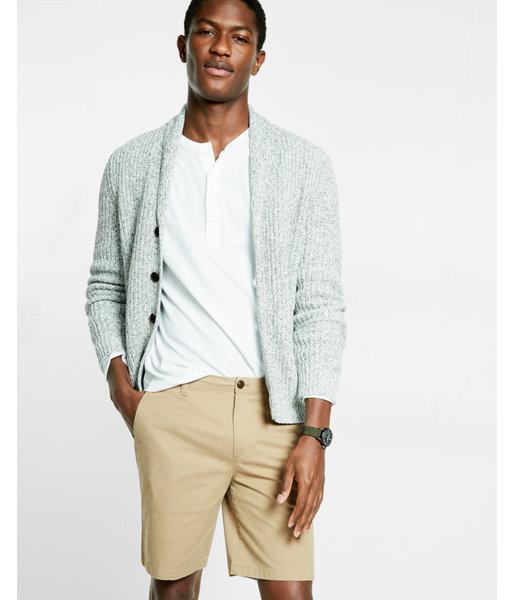 Express Mens Marled Shaker Knit Cardigan