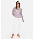 Express Womens Marled Cable Open Stitch Pullover