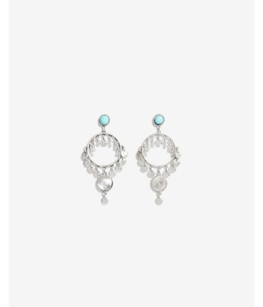 Express Womens Stone Embellished Circle Drop Earrings