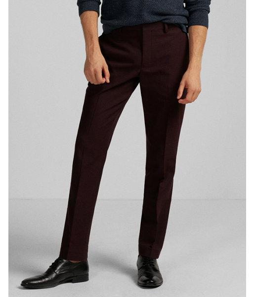 Express Mens Extra Slim Innovator Burgundy Dress Pant