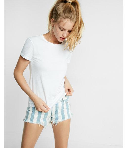 Express Distressed Crew Neck Boyfriend Tee