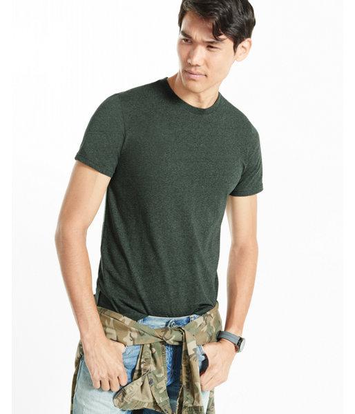 Express Mens Heathered Slim Stretch Cotton Crew Neck Tee
