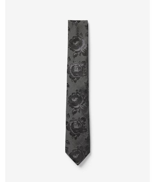 Express Mens Narrow Floral Wool Tie