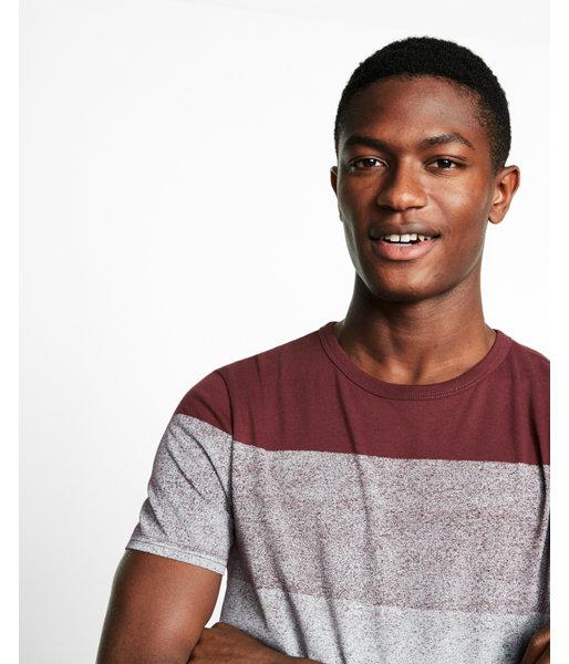 Express Gradient Stripe Cotton Crew Neck Tee
