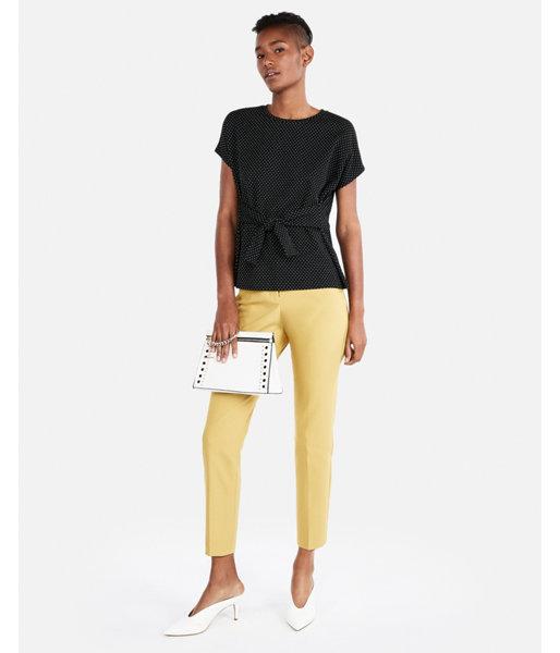 Express Womens Polka Dot Tie Waist Tee