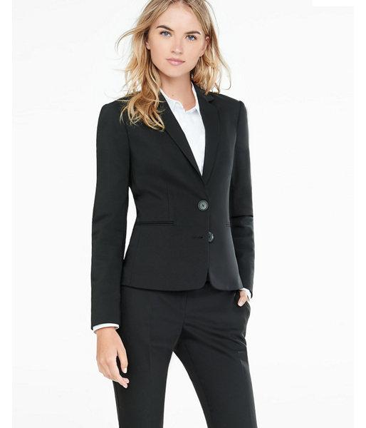 Express Womens 22 Inch Black Ultimate Double Weave Jacket