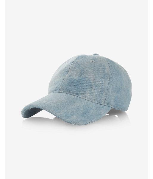 Express Womens Washed Denim Baseball Hat