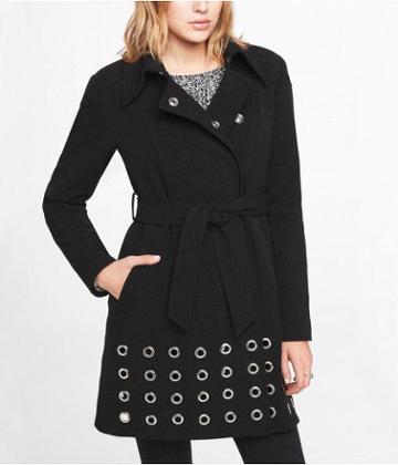 Express Womens Grommet Hem Coat