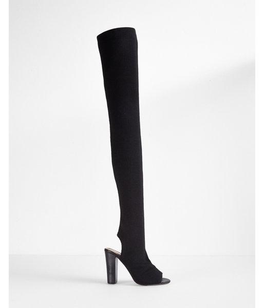 Express Over The Knee Stretch Peep-toe Boot