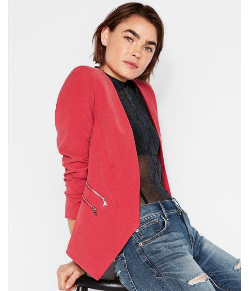 Express Womens Zip Detail Cutaway Blazer