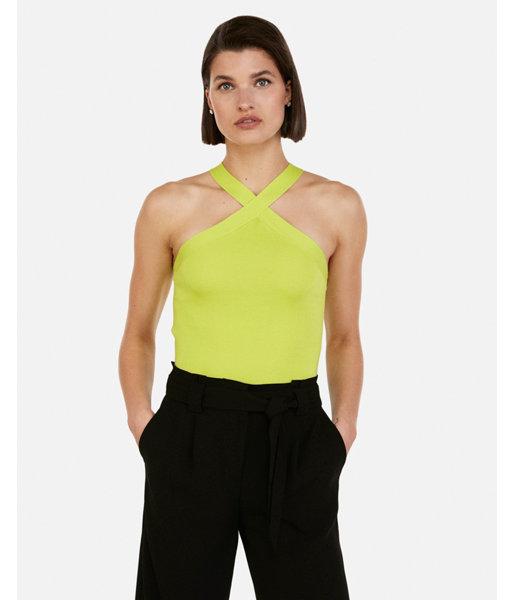 Express Womens Crisscross Strap Sweater Halter Top