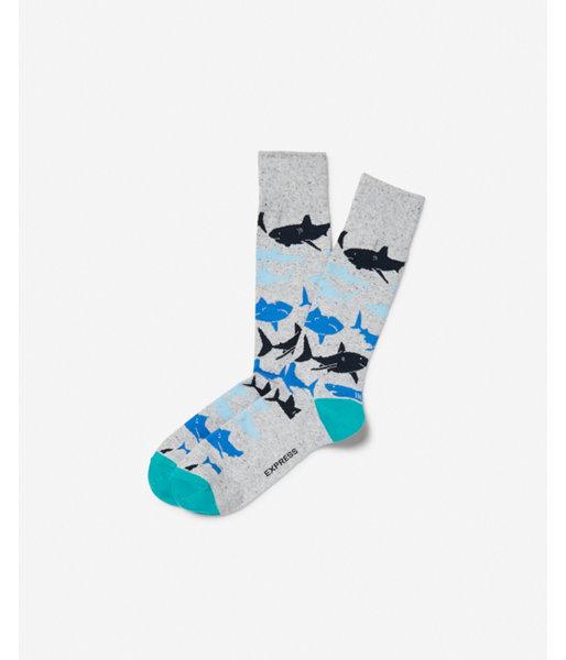 Express Mens Blue Shark Print Dress