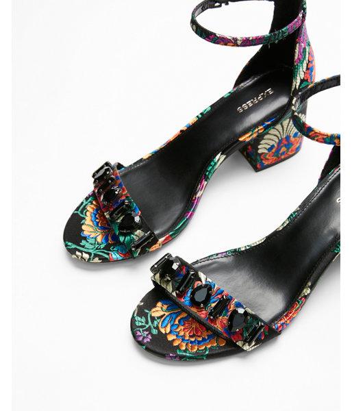 Express Womens Brocade Low Block Heel