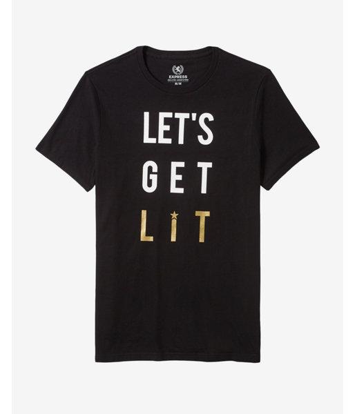 Express Mens Let's Get Lit Graphic Tee