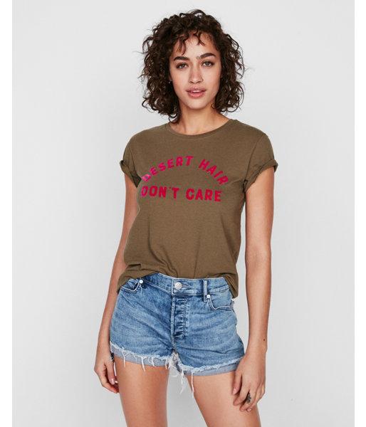 Express Womens Express One Eleven Desert Hair Don't Care Graphic Tee