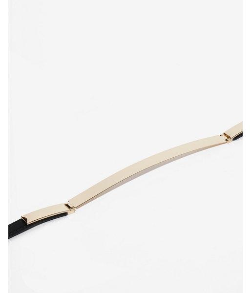 Express Womens Skinny Metal Plate Belt