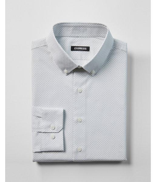 Express Mens Slim Micro Print Button Down Dress