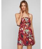 Express Womens Floral Smocked Fit And Flare Cami Dress