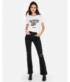 Express Womens Express One Eleven Boo Bat Cat Graphic Easy Tee