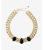 Express Womens Faceted Stone Status Link Chain Collar Necklace