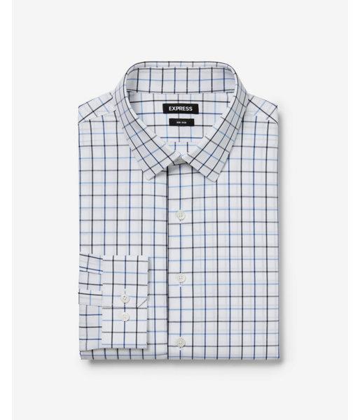 Express Mens Slim Stripe Performance Non-iron Dress