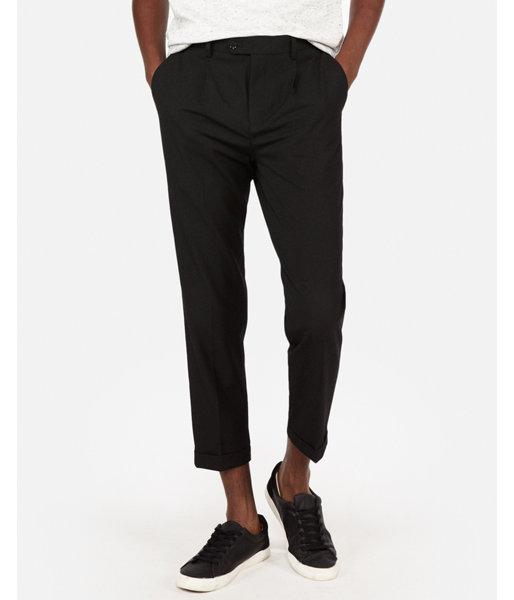Express Mens Pleated Cropped Dress Pant