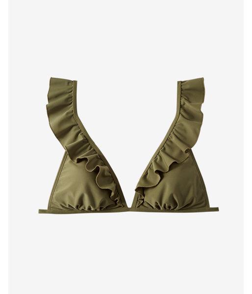 Express Womens Ruffle Strap Triangle Bikini Top