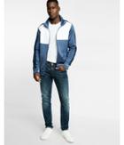 Express Color Blocked Double Knit Zip Front Track Jacket
