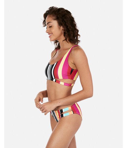 Express Womens Print Keyhole Scoop Bikini