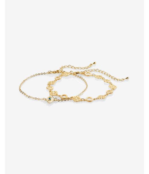 Express Set Of Two Evil Eye Filigree Anklets