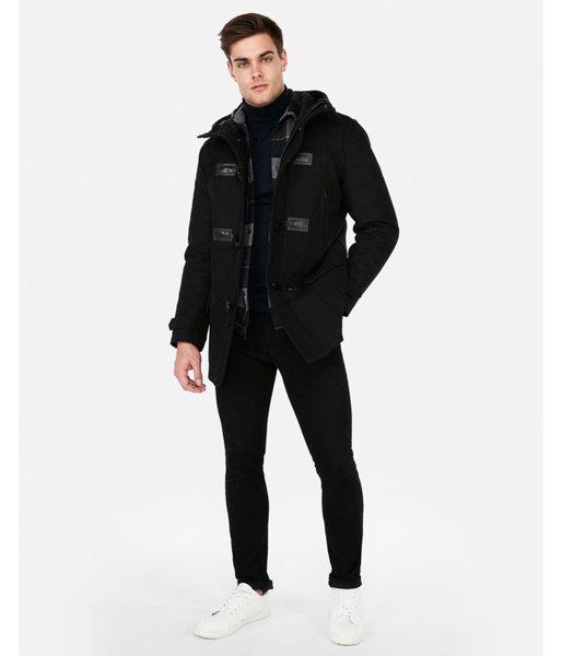 Express Mens Wool-blend Toggle Water-resistant Jacket