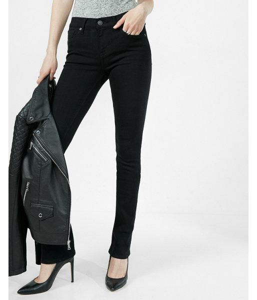Express Black Mid Rise Stretch Skyscraper Jeans